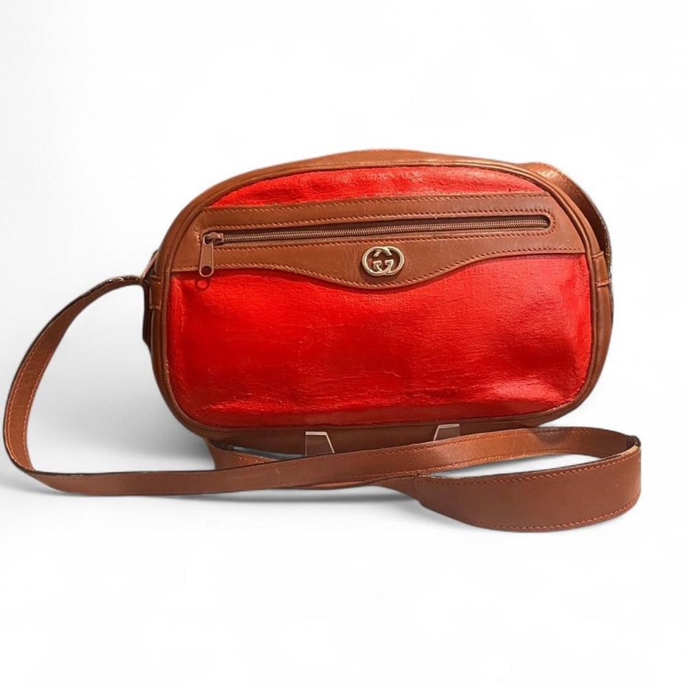 SOLD Gucci Red and Brown Leather Crossbody Bag
